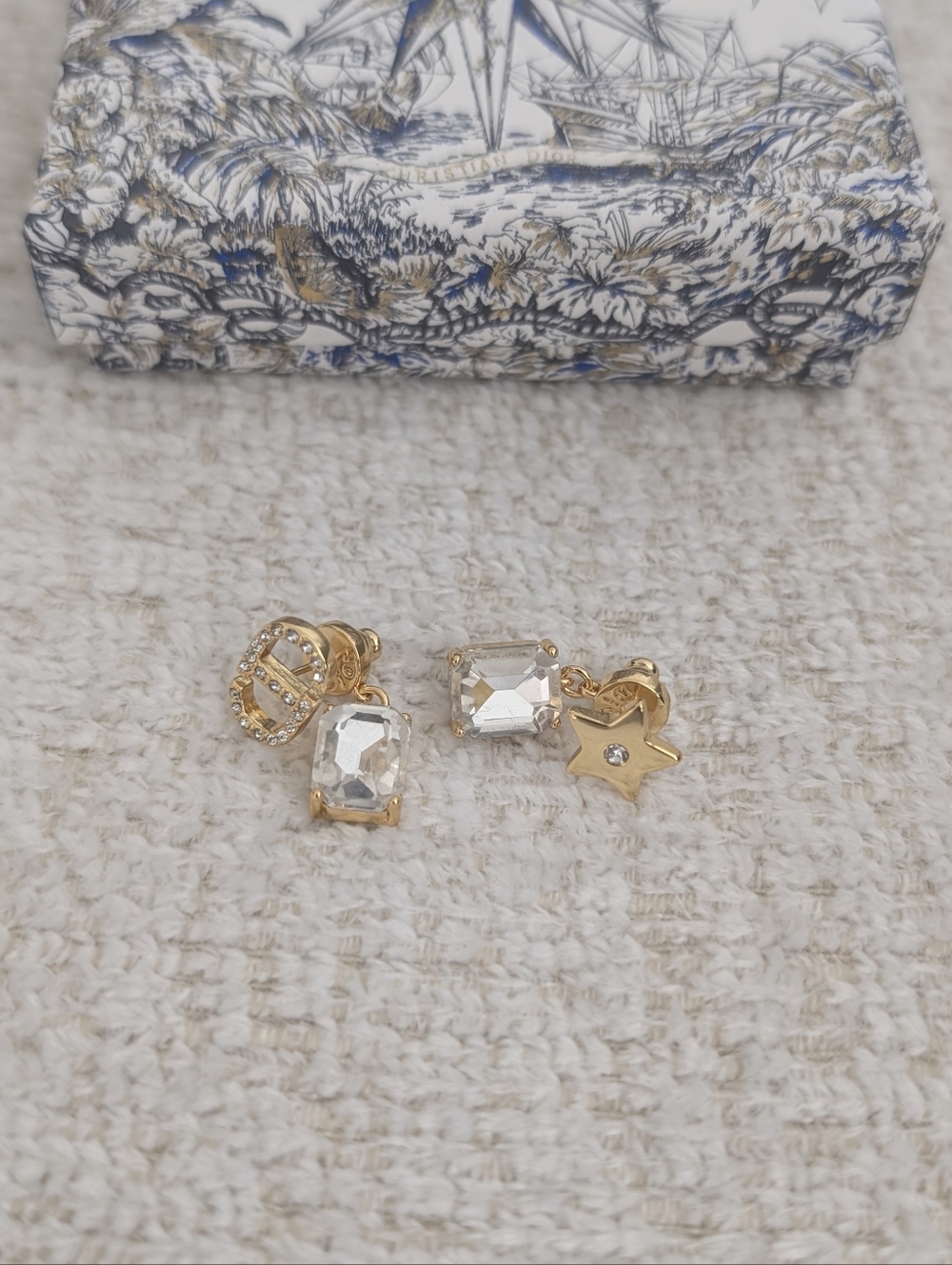 Christian Dior Mismatch Drop Earrings - Gold Tone | Pre-owned - Picture 3 of 8